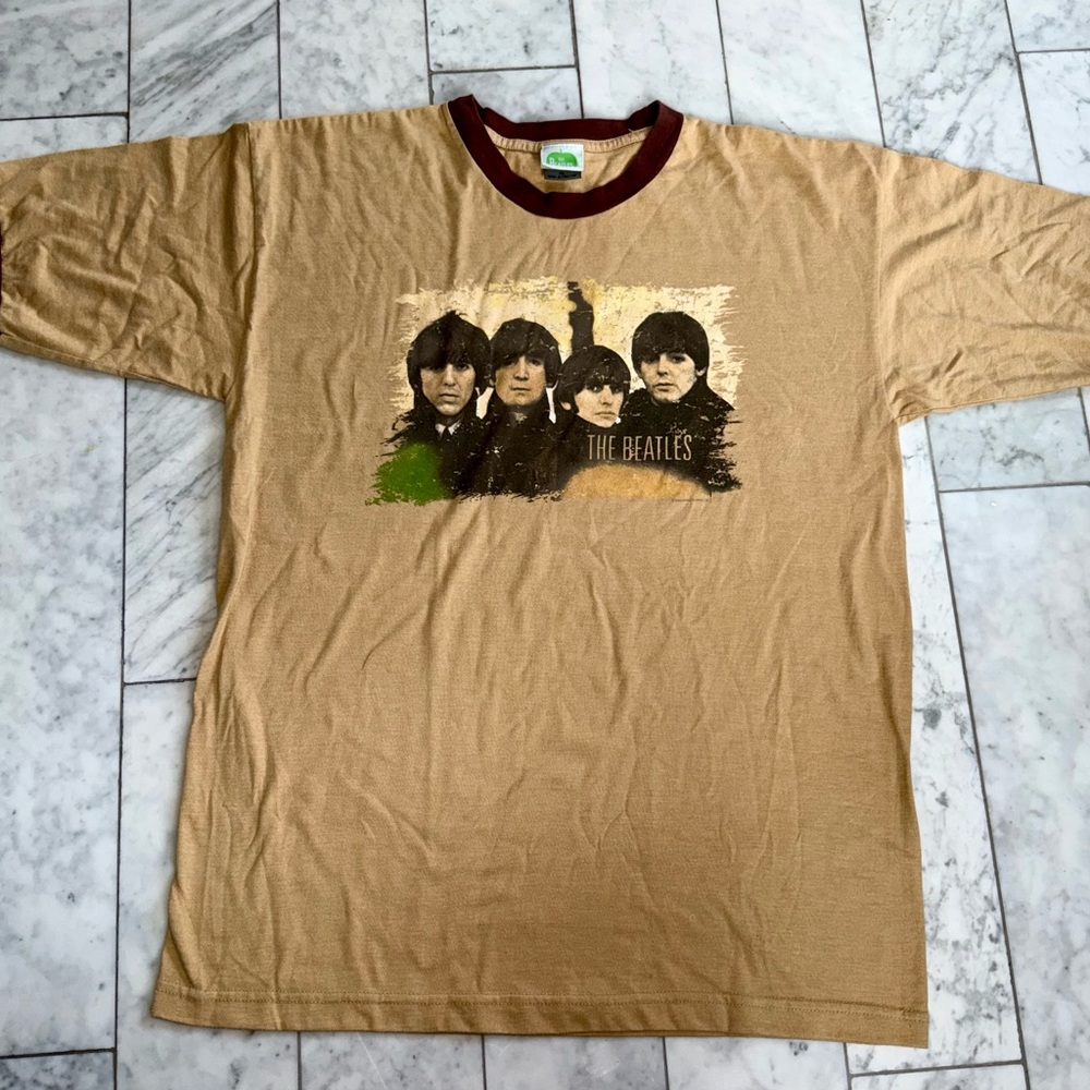 The Beatles Tan and Brown Short Sleeve Tee